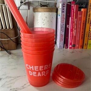 Packed Party Vibrant Coral Cheers Cups